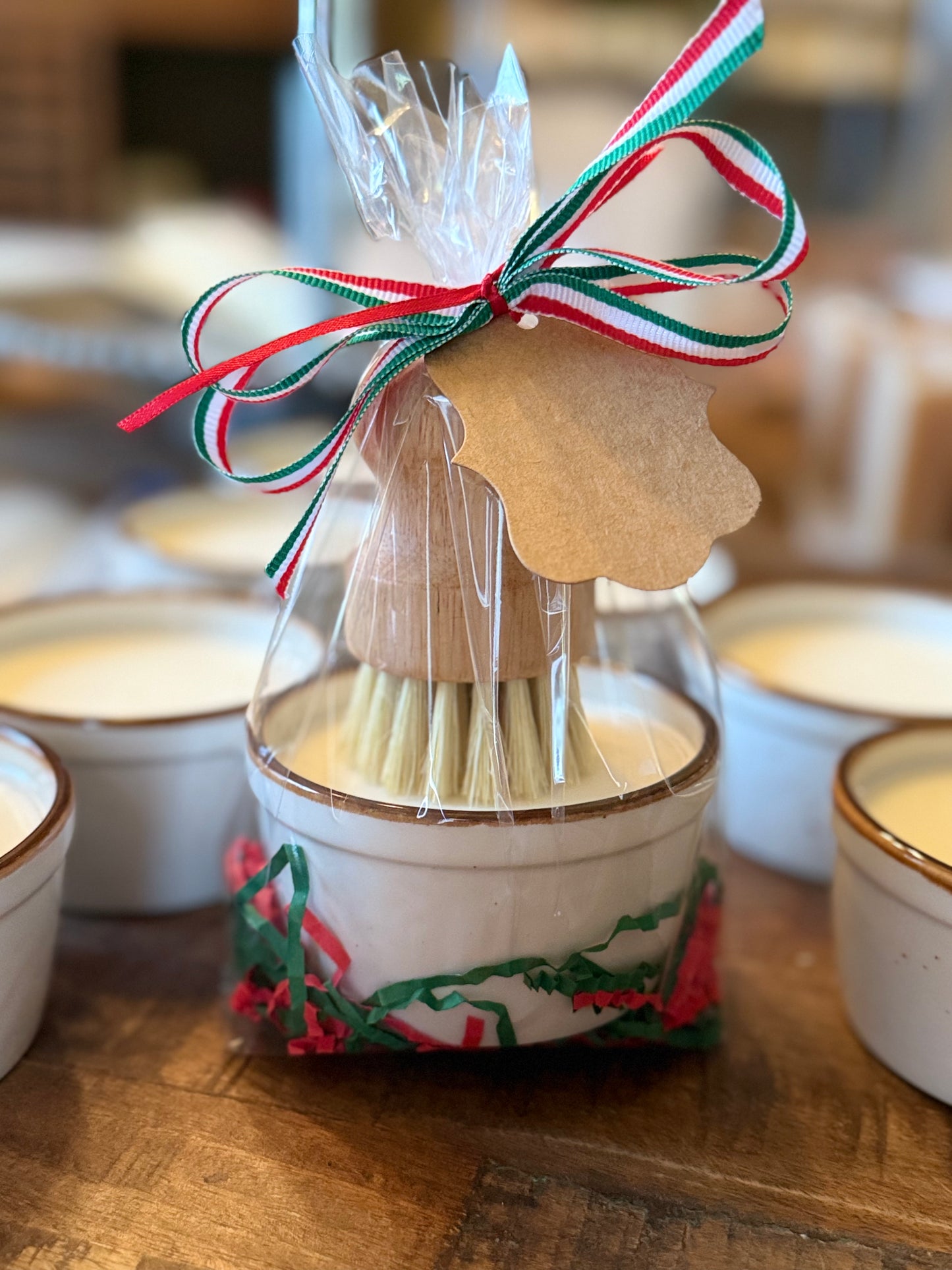 Solid Dish Soap with Ramekin and Brush