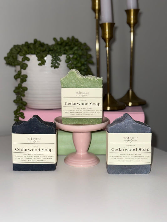 Charcoal Cedarwood Hot Process Soap