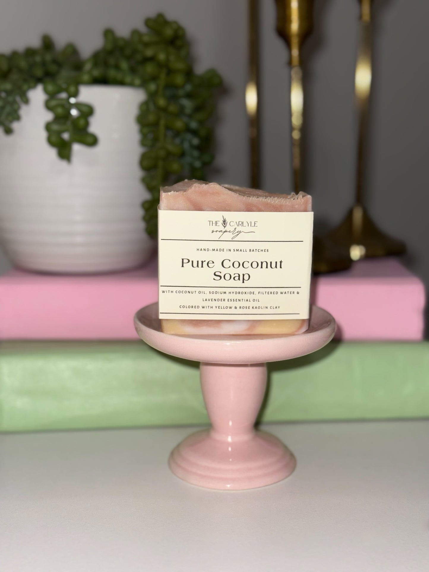 Pure Coconut Soap with Yellow & Rose Kaolin Clay