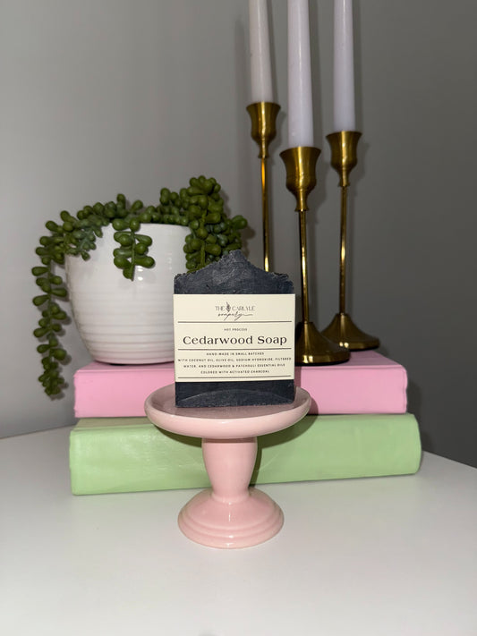 Charcoal Cedarwood Hot Process Soap