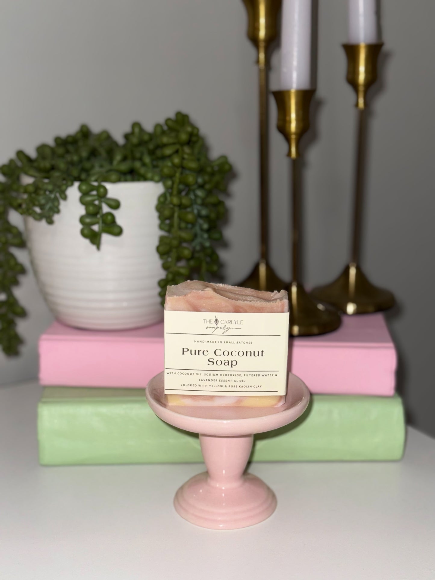 Pure Coconut Soap with Yellow & Rose Kaolin Clay